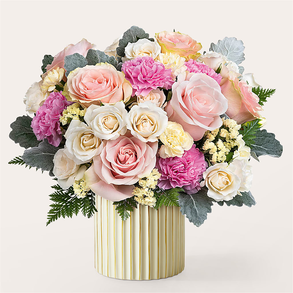 Blissful Moments Bouquet with Ivory Vase – Gunnels Florist Inc, Cookeville TN