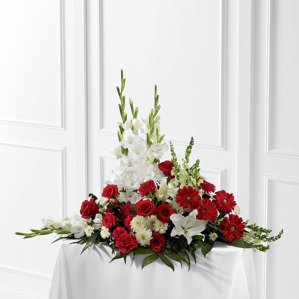 Crimson & White Arrangement – Gunnels Florist Inc, Cookeville TN