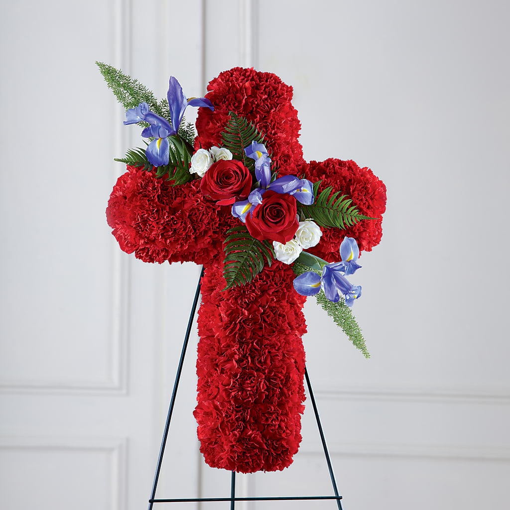 Faithful Hero Floral Cross – Gunnels Florist Inc, Cookeville TN
