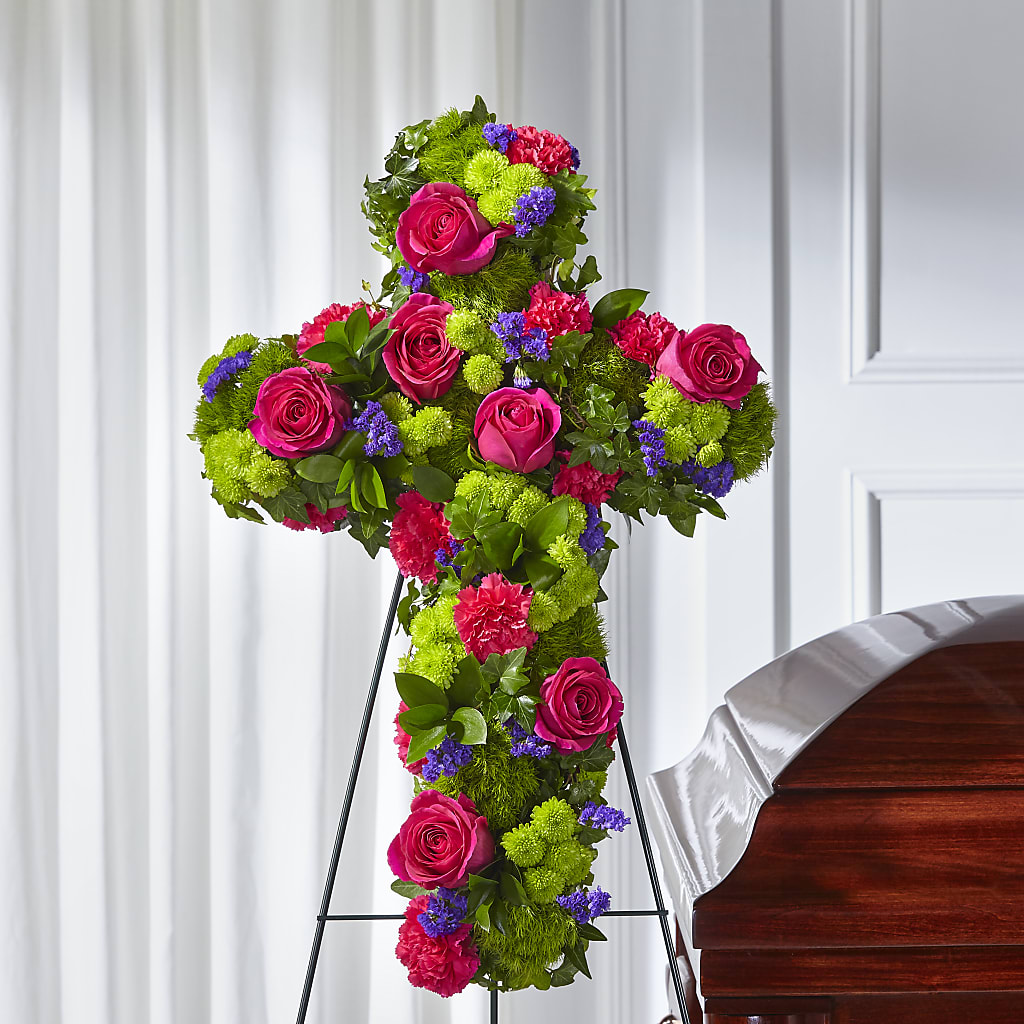 Tribute Rose Floral Cross – Gunnels Florist Inc, Cookeville TN