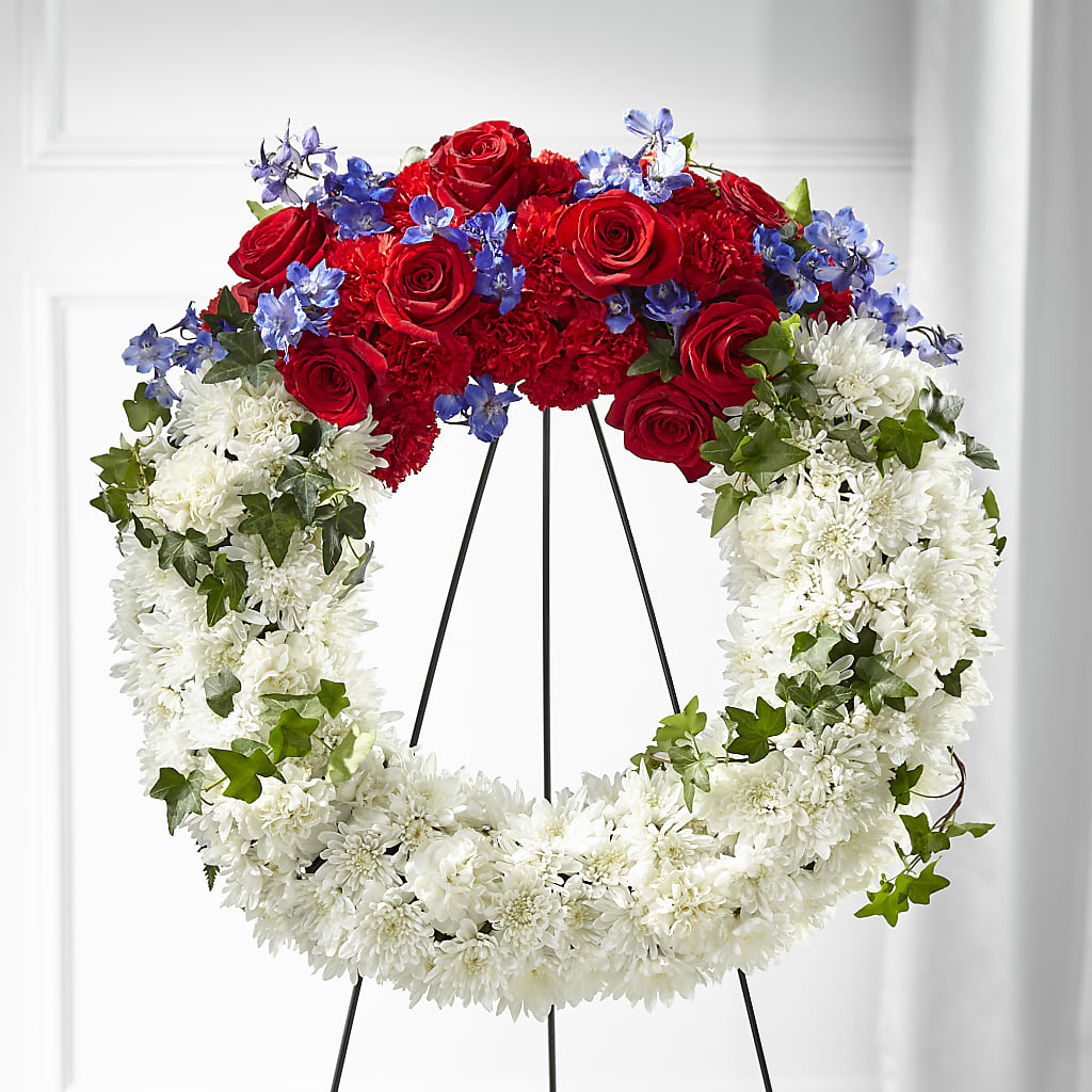 Patriotic Passion Wreath – Gunnels Florist Inc, Cookeville TN