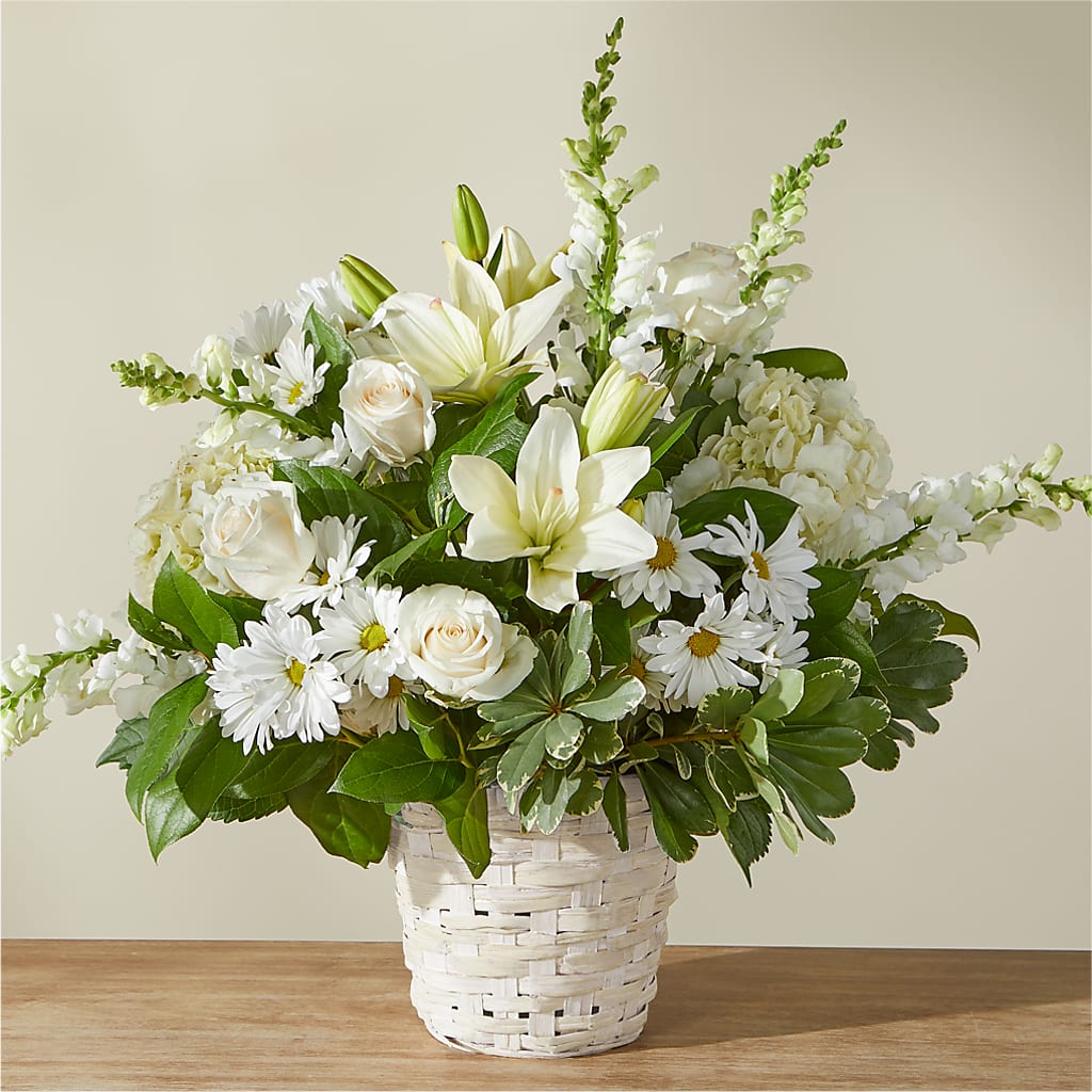 Ivory Elegance Floral Basket – Gunnels Florist Inc, Cookeville TN