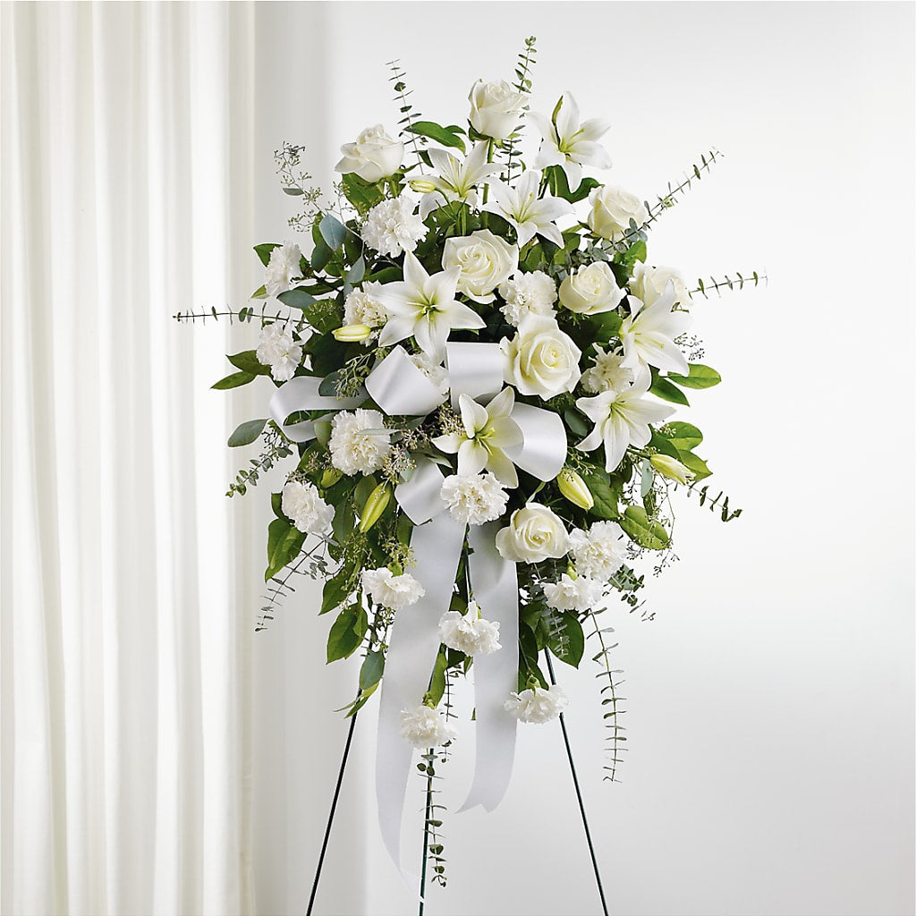With Care Standing Spray – Gunnels Florist Inc, Cookeville TN