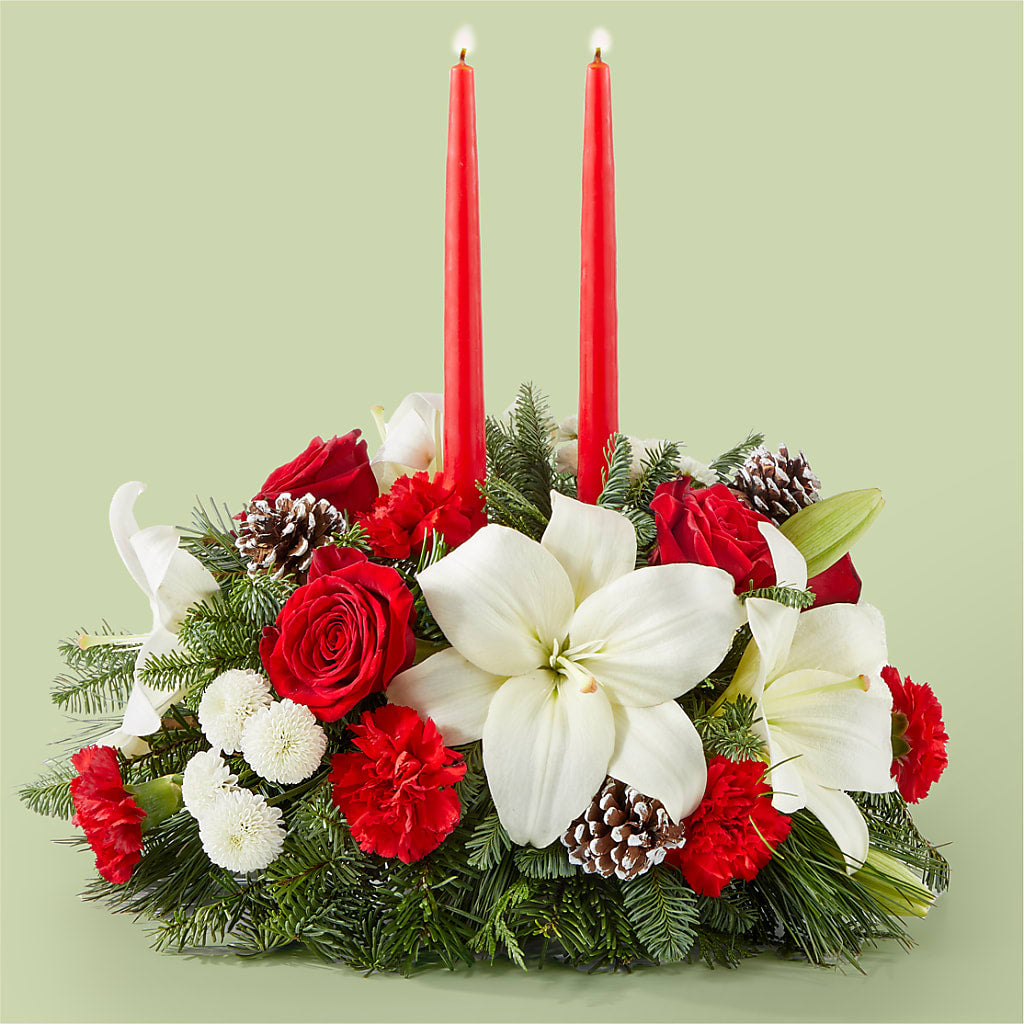 Seasonal Festivities Centerpiece – Gunnels Florist Inc, Cookeville TN