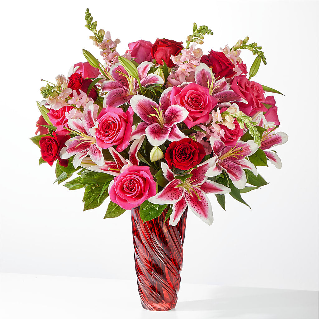 Always You Bouquet with Luxe Swirl Vase – Gunnels Florist Inc, Cookeville TN