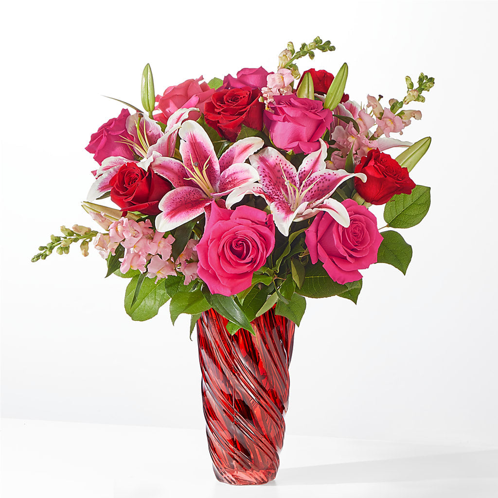 Always You Bouquet with Luxe Swirl Vase – Gunnels Florist Inc, Cookeville TN