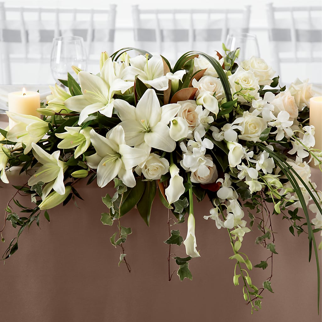 White Linen Arrangement – Gunnels Florist Inc, Cookeville TN
