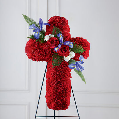 Faithful Hero Floral Cross –  Gunnels Florist Inc, Cookeville TN