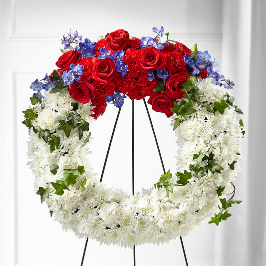 Patriotic Passion Wreath –  Gunnels Florist Inc, Cookeville TN