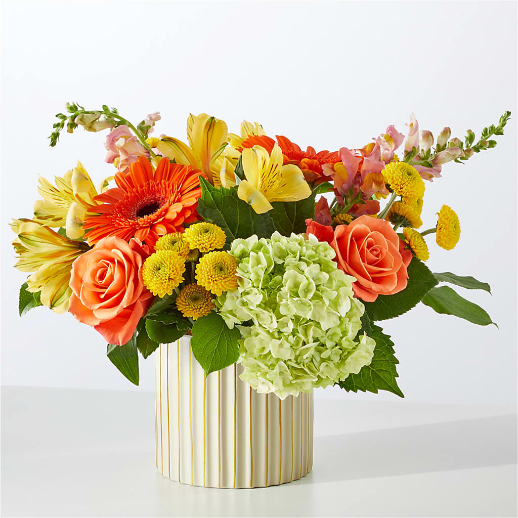 Autumn Sunshine Bouquet with Ivory Vase –  Gunnels Florist Inc, Cookeville TN