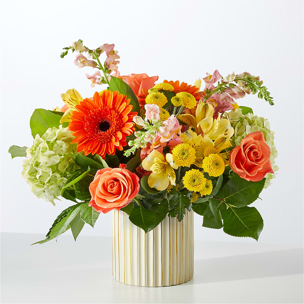 Autumn Sunshine Bouquet with Ivory Vase –  Gunnels Florist Inc, Cookeville TN
