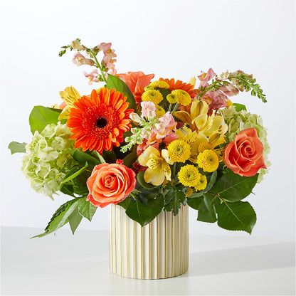 Autumn Sunshine Bouquet with Ivory Vase –  Gunnels Florist Inc, Cookeville TN