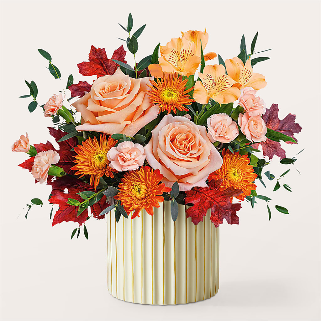 Spiced Latte Bouquet with Ivory Vase –  Gunnels Florist Inc, Cookeville TN