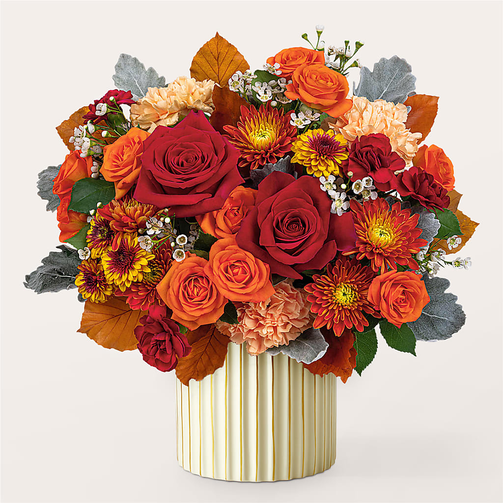 Merlot Bouquet with Ivory Vase –  Gunnels Florist Inc, Cookeville TN
