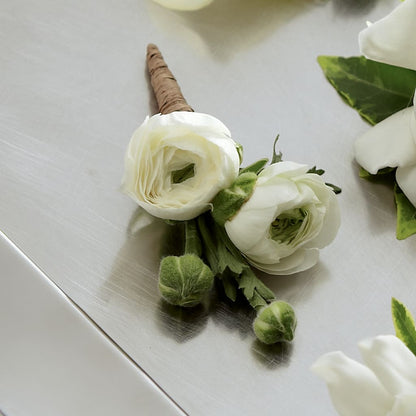 White Ranunculus Boutonniere –  Gunnels Florist Inc, Cookeville TN