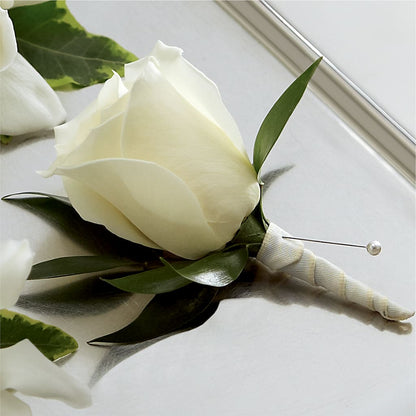 White Rose Boutonniere –  Gunnels Florist Inc, Cookeville TN
